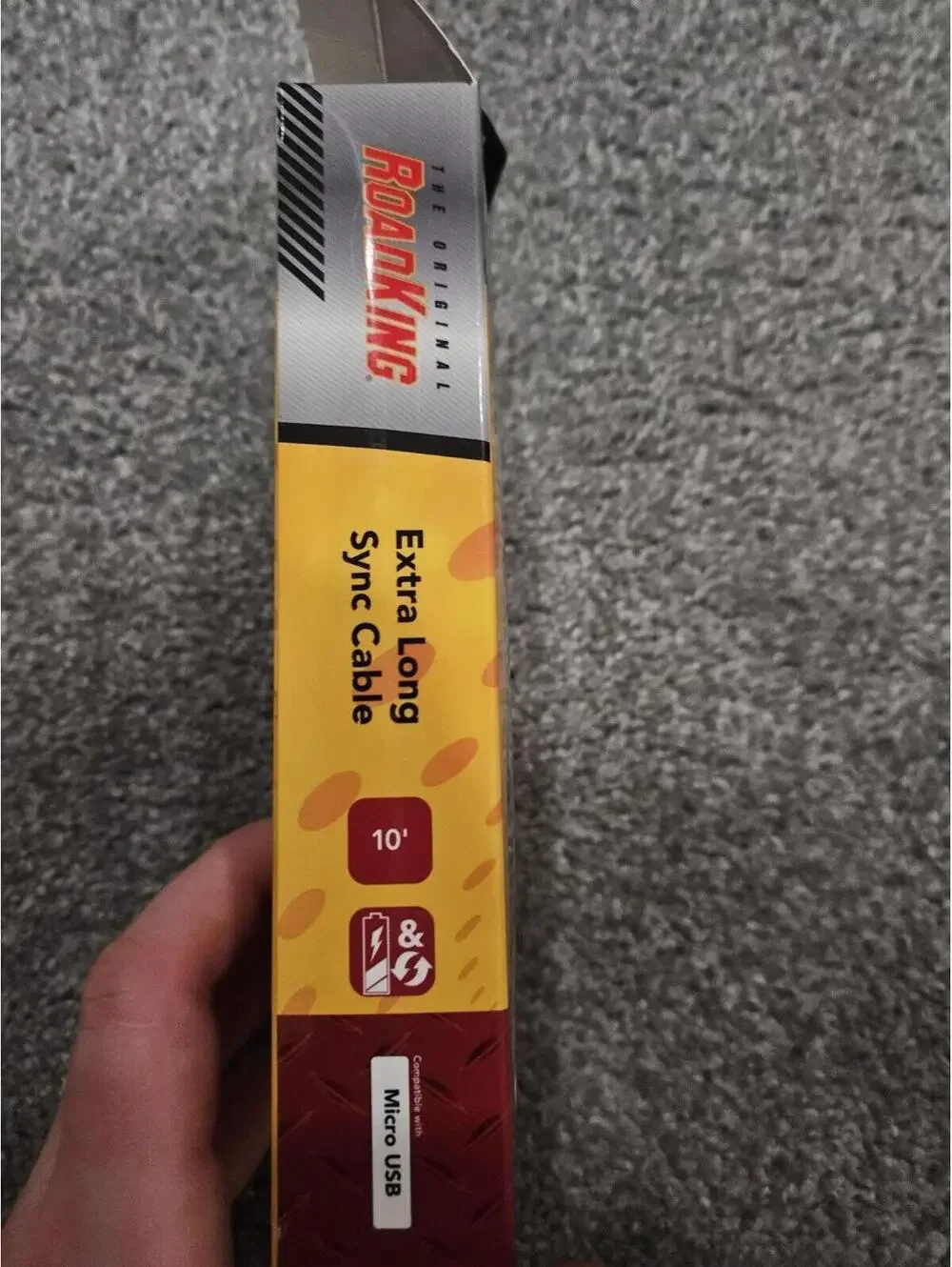 ROADKING MICRO USB CHARGE AND SYNC CABLE 10' 4mm CABLE RKHDSYNCMICRO by ROADPRO
